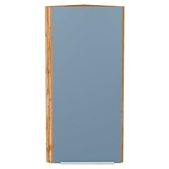Шкаф верхний торцевой Фьюжн Silky Blue Дуб Вотан 920*300*306