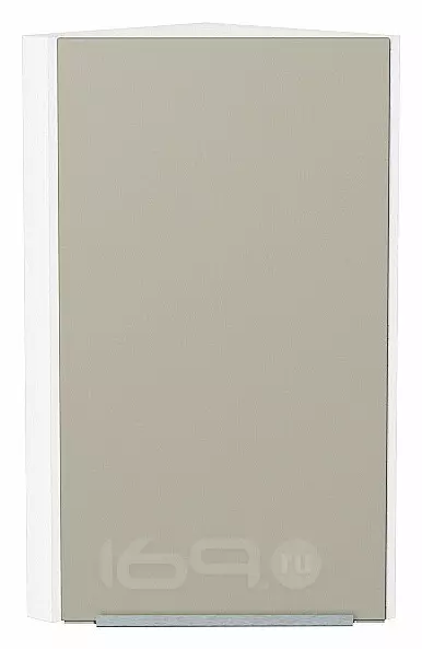 Шкаф верхний торцевой Фьюжн Silky Grey Белый 716*300*306