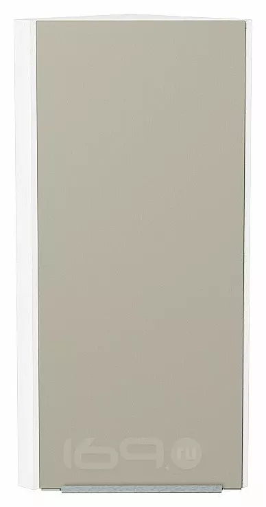 Шкаф верхний торцевой Фьюжн Silky Grey Белый 920*300*306