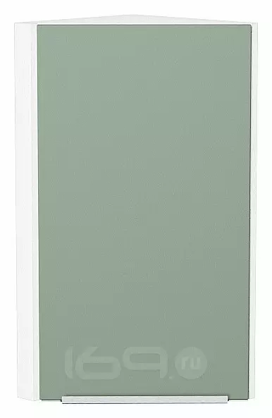 Шкаф верхний торцевой Фьюжн Silky Mint Белый 716*300*306