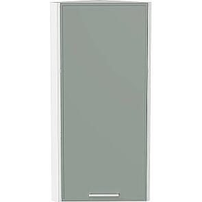 Шкаф верхний торцевой Квадро Аквамарин/Белый 920*300*307