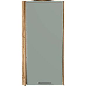 Шкаф верхний торцевой Квадро Аквамарин/Дуб Вотан 920*300*307