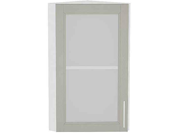 Шкаф верхний торцевой остекленный Сканди ВТ 230 Grey Softwood-Белый