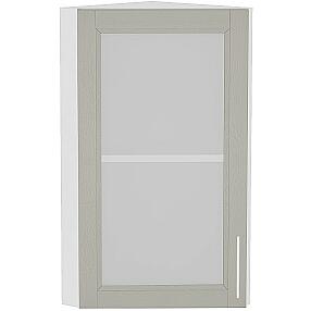 Шкаф верхний торцевой остекленный Сканди ВТ 230 Grey Softwood-Белый