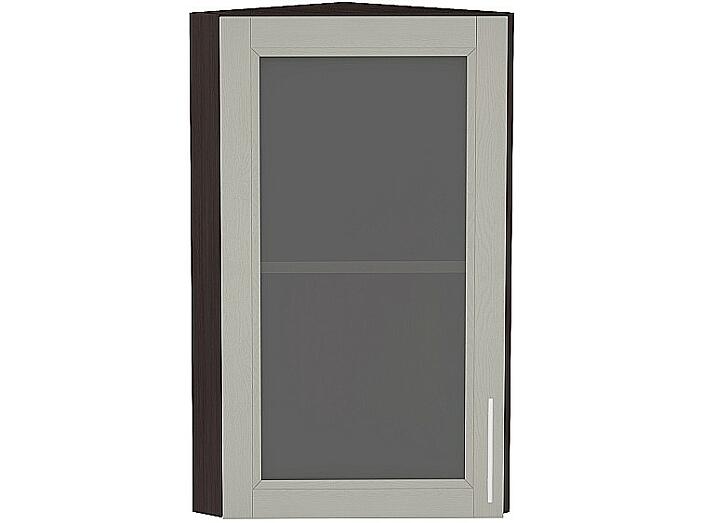 Шкаф верхний торцевой остекленный Сканди ВТ 230 Grey Softwood-Венге