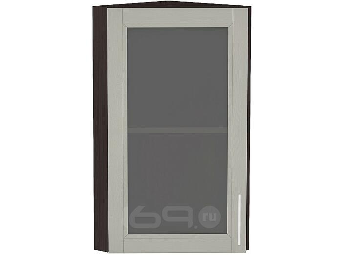 Шкаф верхний торцевой остекленный Сканди ВТ 230 Grey Softwood-Венге