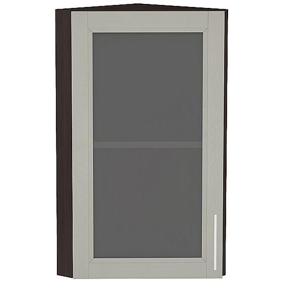 Шкаф верхний торцевой остекленный Сканди ВТ 230 Grey Softwood-Венге