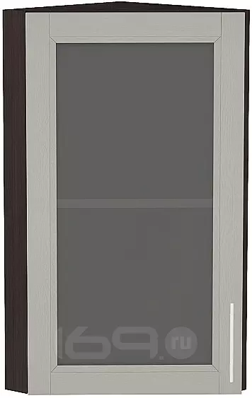 Шкаф верхний торцевой остекленный Сканди ВТ 230 Grey Softwood-Венге