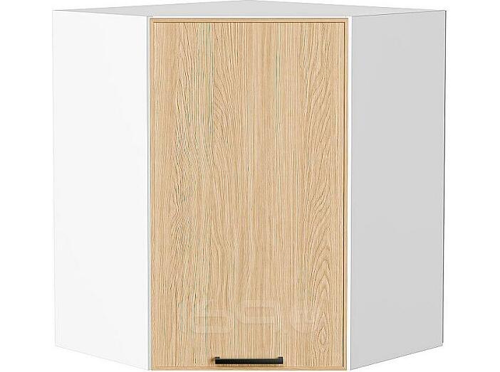 Шкаф верхний угловой Эйр Real Oak/Белый 716*600*600