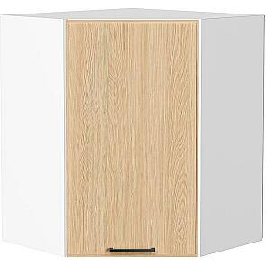 Шкаф верхний угловой Эйр Real Oak/Белый 716*600*600