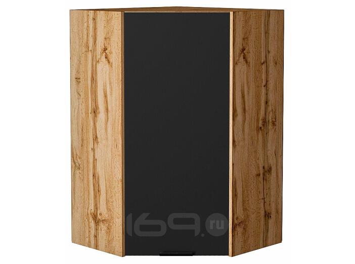 Шкаф верхний угловой Евро Антрацит Дуб Вотан 920*600*600