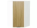 Шкаф верхний угловой Евро Дуб песочный/Белый 920*600*600