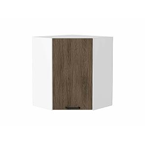Шкаф верхний угловой Флэт Brown Casella Oak 2S/Белый 716*600*600