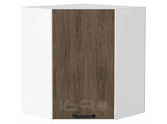 Шкаф верхний угловой Флэт Brown Casella Oak 2S/Белый 716*600*600