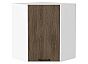 Шкаф верхний угловой Флэт Brown Casella Oak 2S/Белый 716*600*600