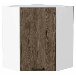 Шкаф верхний угловой Флэт Brown Casella Oak 2S/Белый 716*600*600