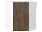Шкаф верхний угловой Флэт Brown Casella Oak 2S/Белый 716*600*600