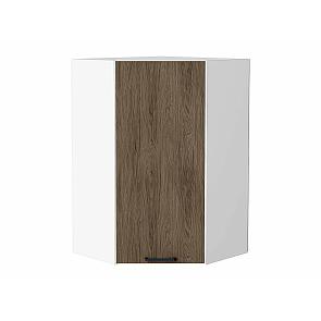 Шкаф верхний угловой Флэт Brown Casella Oak 2S/Белый 920*600*600