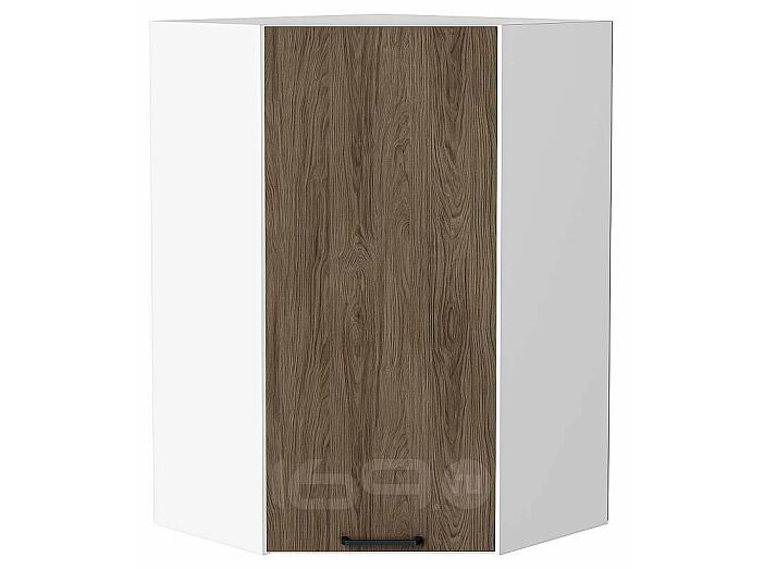 Шкаф верхний угловой Флэт Brown Casella Oak 2S/Белый 920*600*600