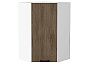 Шкаф верхний угловой Флэт Brown Casella Oak 2S/Белый 920*600*600
