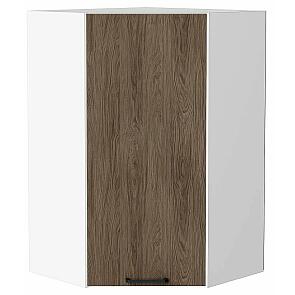Шкаф верхний угловой Флэт Brown Casella Oak 2S/Белый 920*600*600