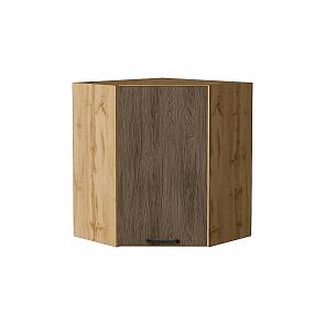 Шкаф верхний угловой Флэт Brown Casella Oak 2S/Дуб Вотан 716*600*600