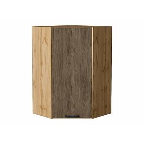 Шкаф верхний угловой Флэт Brown Casella Oak 2S/Дуб Вотан 920*600*600