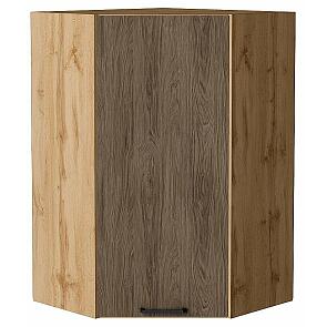 Шкаф верхний угловой Флэт Brown Casella Oak 2S/Дуб Вотан 920*600*600