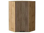 Шкаф верхний угловой Флэт Brown Casella Oak 2S/Дуб Вотан 920*600*600