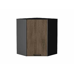 Шкаф верхний угловой Флэт Brown Casella Oak 2S/Graphite 716*600*600