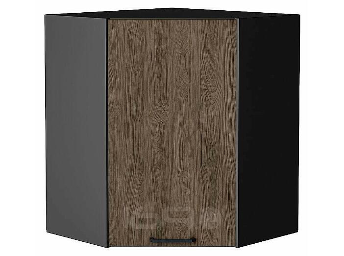 Шкаф верхний угловой Флэт Brown Casella Oak 2S/Graphite 716*600*600