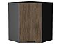 Шкаф верхний угловой Флэт Brown Casella Oak 2S/Graphite 716*600*600