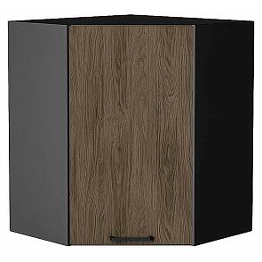 Шкаф верхний угловой Флэт Brown Casella Oak 2S/Graphite 716*600*600
