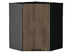 Шкаф верхний угловой Флэт Brown Casella Oak 2S/Graphite 716*600*600