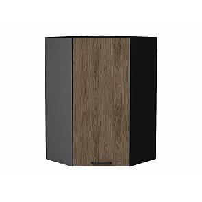 Шкаф верхний угловой Флэт Brown Casella Oak 2S/Graphite 920*600*600