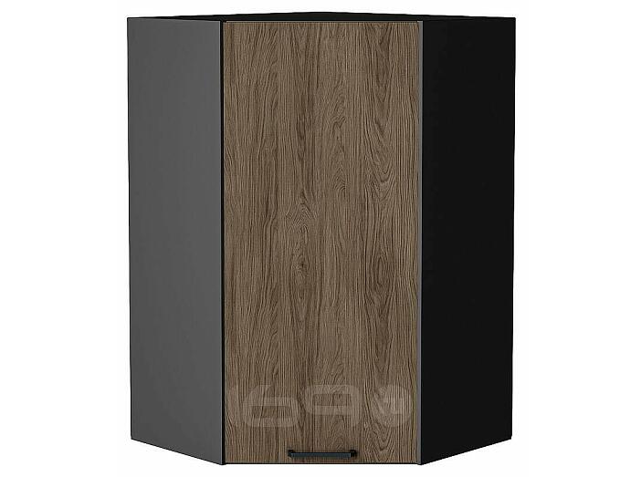 Шкаф верхний угловой Флэт Brown Casella Oak 2S/Graphite 920*600*600