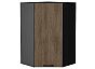 Шкаф верхний угловой Флэт Brown Casella Oak 2S/Graphite 920*600*600