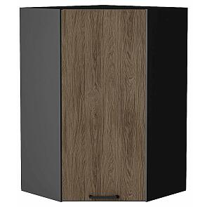 Шкаф верхний угловой Флэт Brown Casella Oak 2S/Graphite 920*600*600