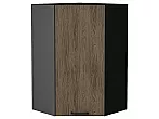 Шкаф верхний угловой Флэт Brown Casella Oak 2S/Graphite 920*600*600