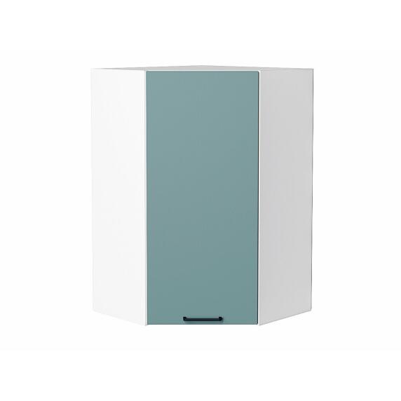 Шкаф верхний угловой Флэт Grey-green In 2S/Белый 920*600*600