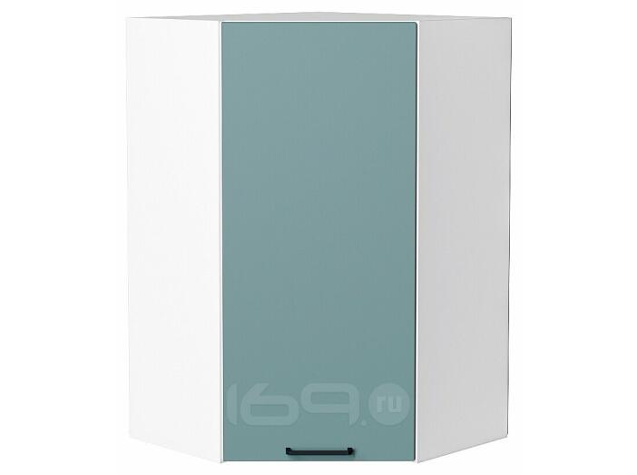 Шкаф верхний угловой Флэт Grey-green In 2S/Белый 920*600*600