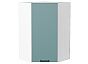 Шкаф верхний угловой Флэт Grey-green In 2S/Белый 920*600*600
