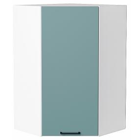 Шкаф верхний угловой Флэт Grey-green In 2S/Белый 920*600*600
