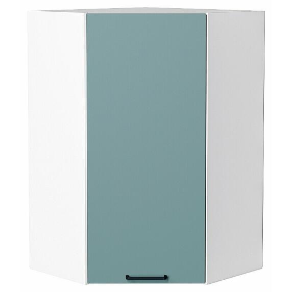 Шкаф верхний угловой Флэт Grey-green In 2S/Белый 920*600*600
