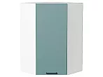 Шкаф верхний угловой Флэт Grey-green In 2S/Белый 920*600*600