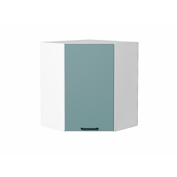Шкаф верхний угловой Флэт Grey-green In 2S/Белый 716*600*600