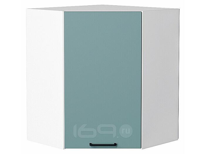 Шкаф верхний угловой Флэт Grey-green In 2S/Белый 716*600*600