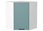 Шкаф верхний угловой Флэт Grey-green In 2S/Белый 716*600*600