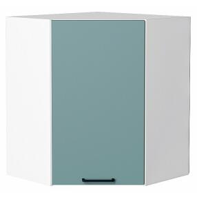 Шкаф верхний угловой Флэт Grey-green In 2S/Белый 716*600*600