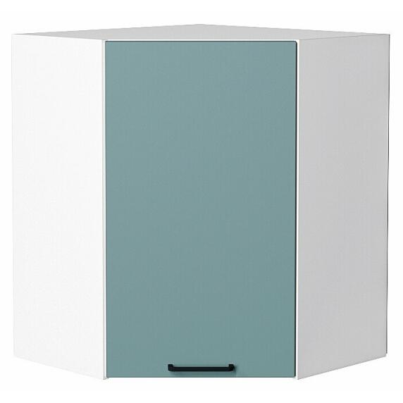 Шкаф верхний угловой Флэт Grey-green In 2S/Белый 716*600*600